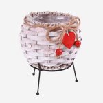 Portavaso in pioppo e metallo