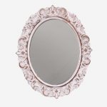 Specchio ovale in abete sbiancato