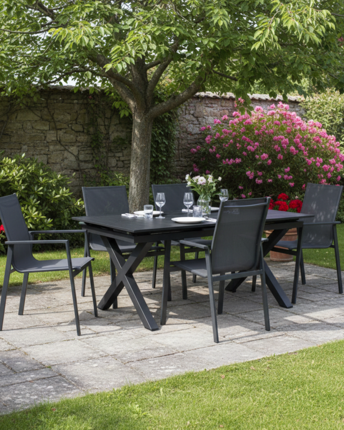 Tavolo allungabile in alluminio antracite "Apollo" - immagine 2