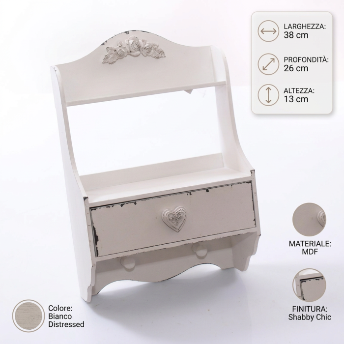 Pensile in legno bianco - immagine 5