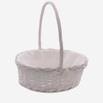 Cesto nascita in vimini bianco foderato