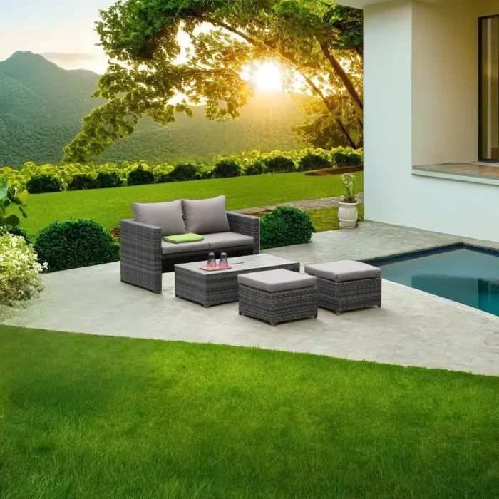 Salotto completo in polirattan "Furbo" - immagine 2