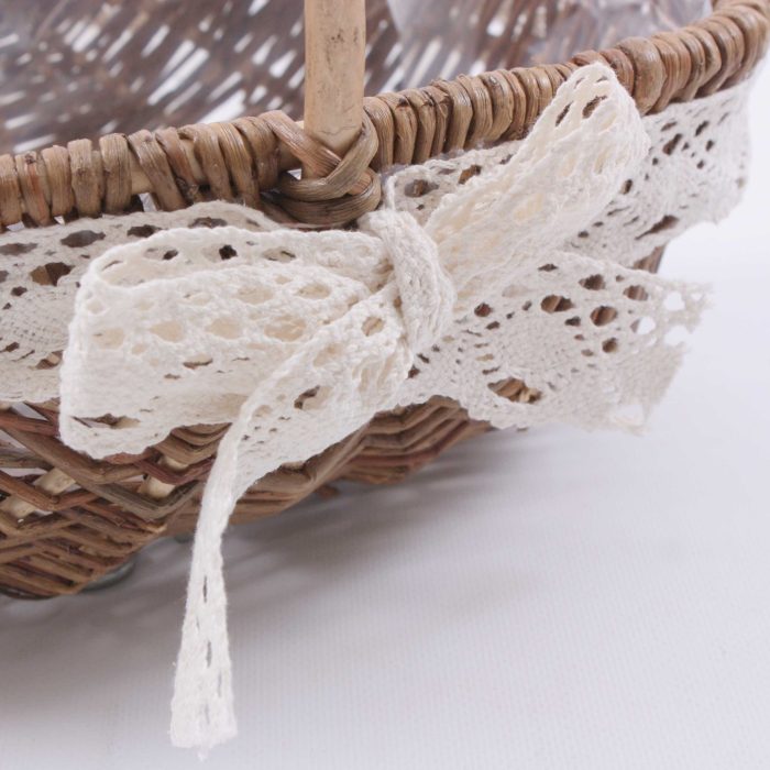 Cesto ovale in vimini grezzo con manico - immagine 2