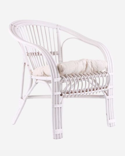 Poltrona in rattan bianco Paloma