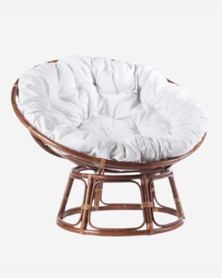 Poltrona rotonda in rattan noce "Papasan"