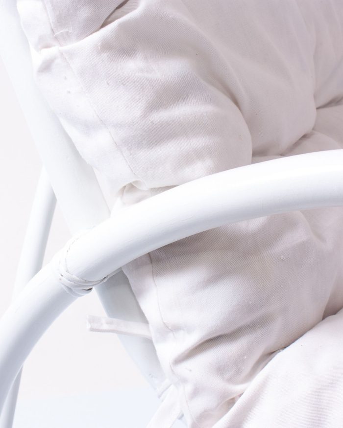 Sedia a dondolo in rattan bianco "Manao" - immagine 2