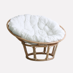 Poltrona rotonda in rattan naturale "Papasan"