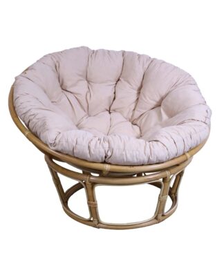 Poltrona rotonda in rattan naturale "Papasan"
