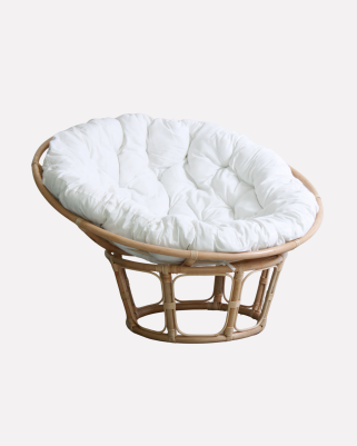 Poltrona rotonda in rattan naturale "Papasan"