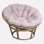 Poltrona rotonda in rattan naturale "Papasan"