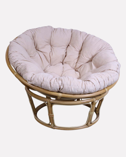 Poltrona rotonda in rattan naturale "Papasan"