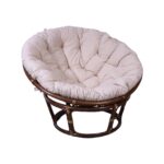 Poltrona rotonda in rattan noce "Papasan"