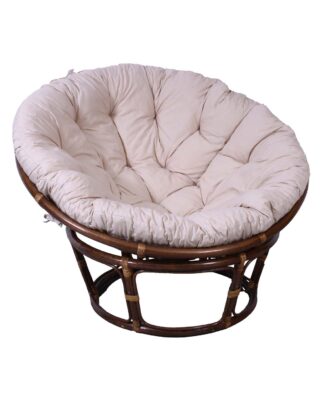 Poltrona rotonda in rattan noce "Papasan"