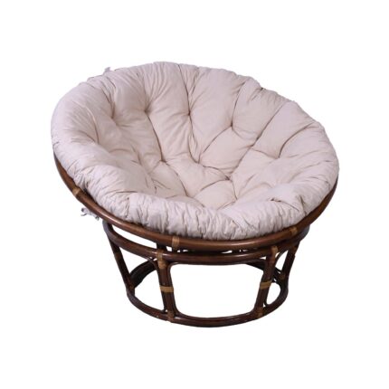 Poltrona rotonda in rattan noce "Papasan"