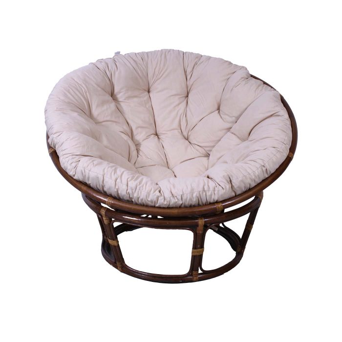 Poltrona rotonda in rattan noce "Papasan" - immagine 6