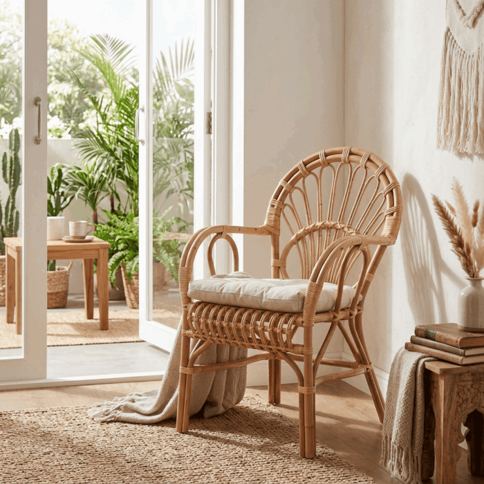 Poltrona in rattan con cuscino "Irian" - immagine 2