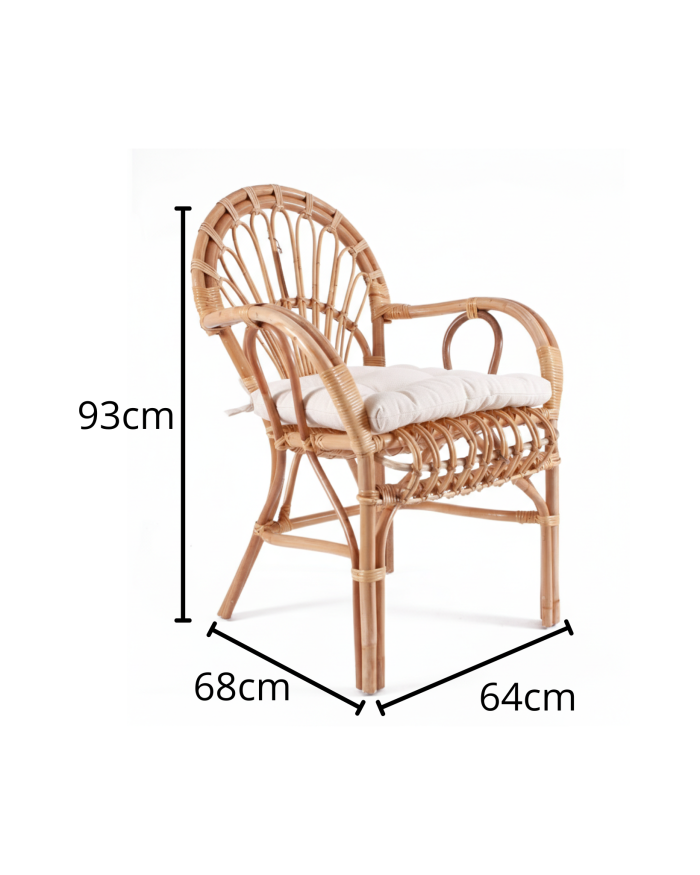 Poltrona in rattan con cuscino "Irian" - immagine 3