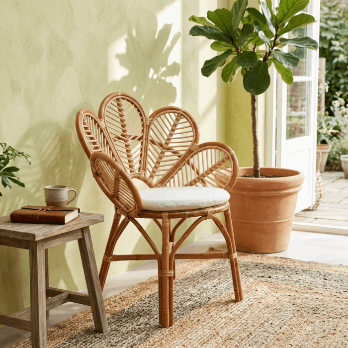 Poltrona "Daun" in rattan con seduta a petalo - immagine 5