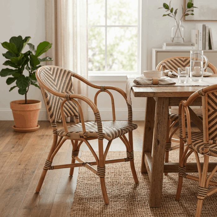 Sedia da pranzo in rattan "Lisbona" - immagine 5