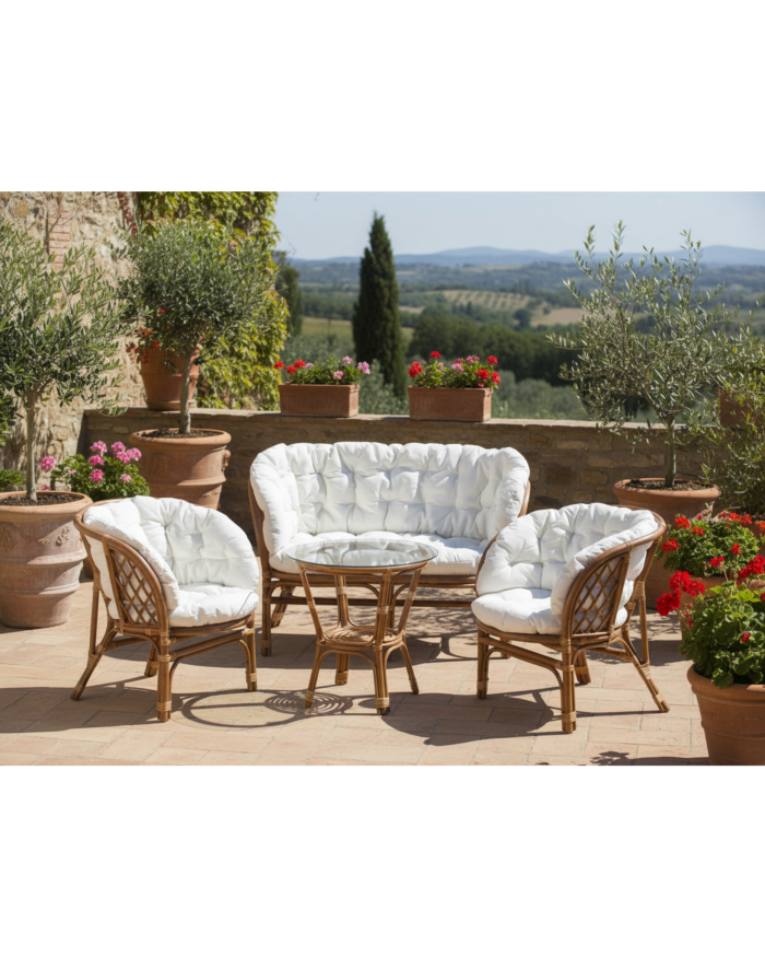 Salotto completo in rattan naturale "Bahama" - immagine 2