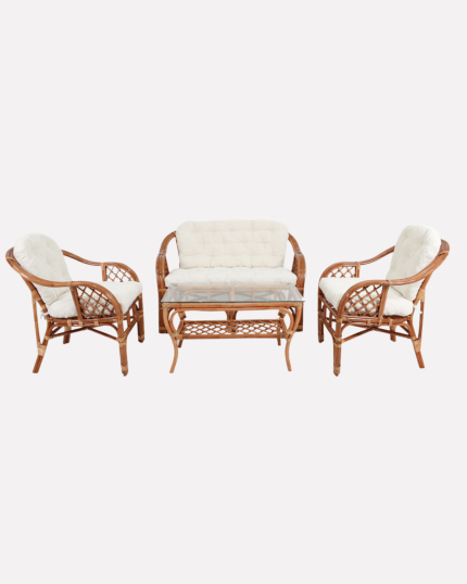 Salotto completo in rattan naturale "Marcos"