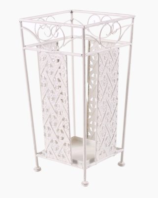 Portaombrelli in ferro bianco