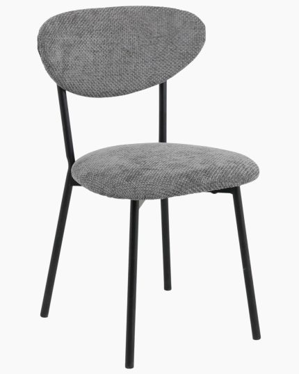 Sedia da pranzo moderna in tessuto grigio nina