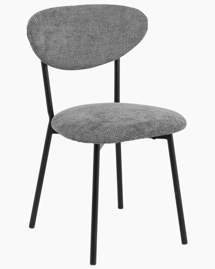 Sedia da pranzo moderna in tessuto grigio nina