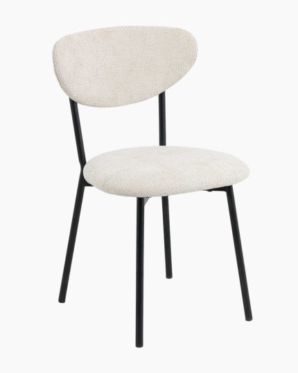Sedia da pranzo in tessuto beige Nina