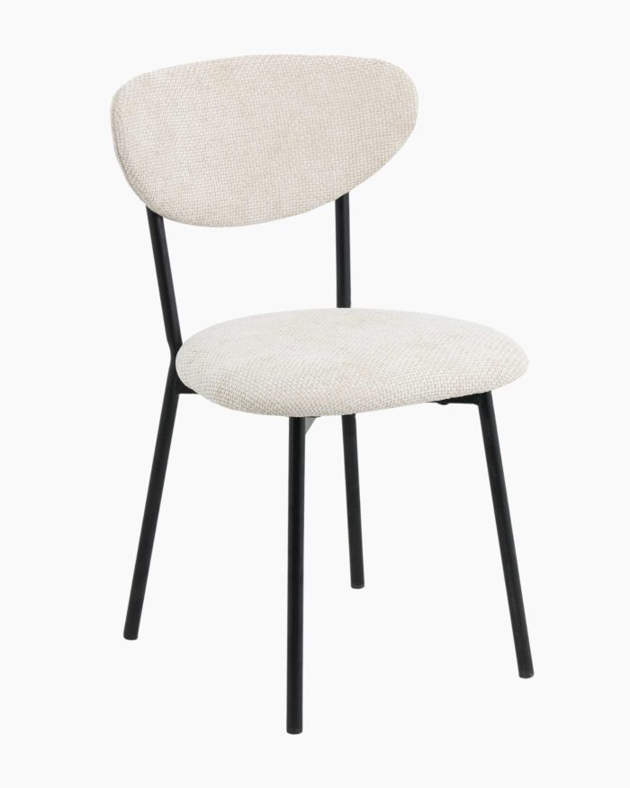 Sedia da pranzo in tessuto beige Nina