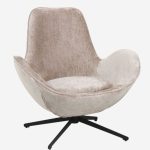 Poltrona girevole in tessuto grigio "Dora"