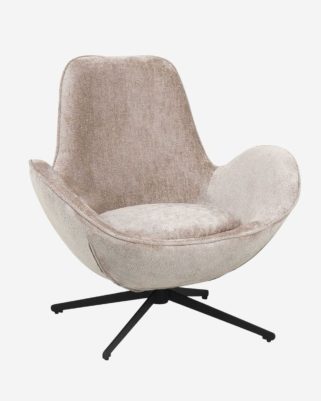 Poltrona girevole in tessuto grigio "Dora"