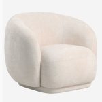 Poltrona in tessuto avorio "Alba"
