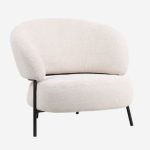 Poltrona moderna in tessuto avorio "Aria"