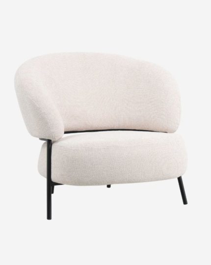 Poltrona moderna in tessuto avorio "Aria"
