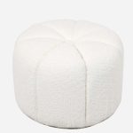 Pouf crema effetto bouclé "Lisa"