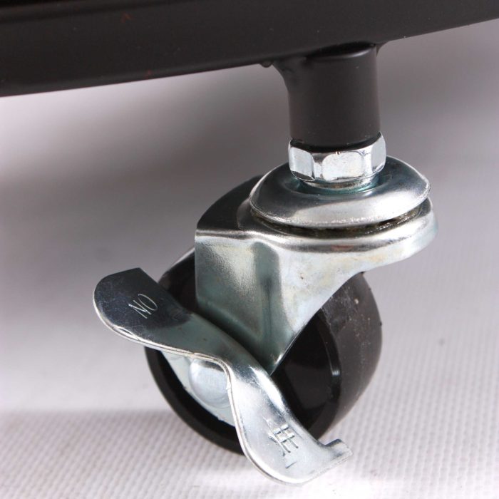 Appendiabiti in ferro nero e vimini su ruote - immagine 3