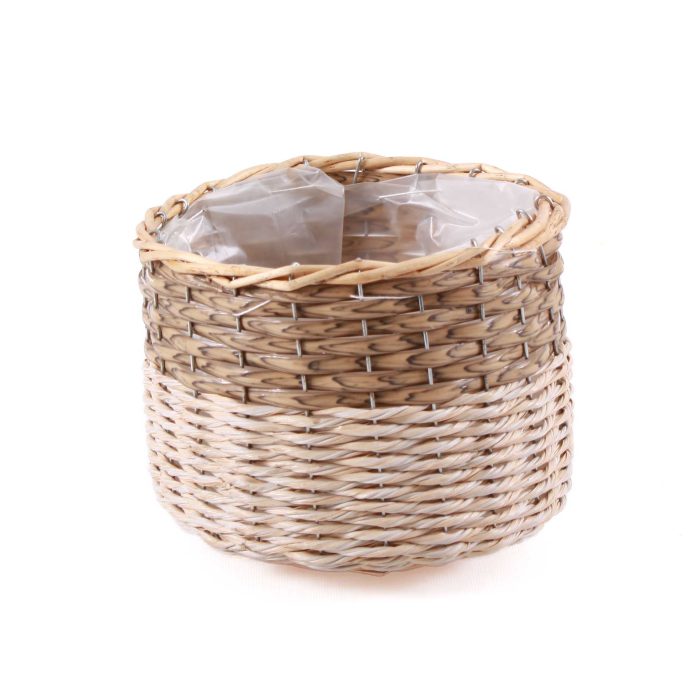 Set di 3 portafiori in vimini e pvc - immagine 3