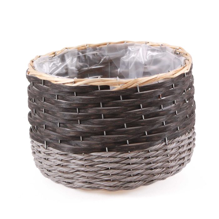 Set di 3 portafiori in vimini e pvc - immagine 2