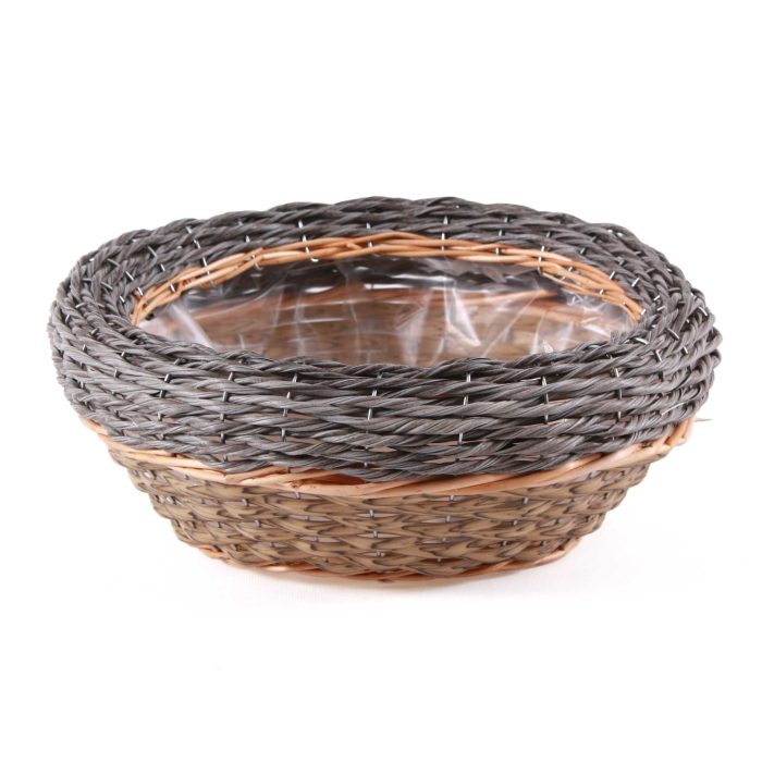 Set di 3 portafiori rotondi in vimini e pvc - immagine 2