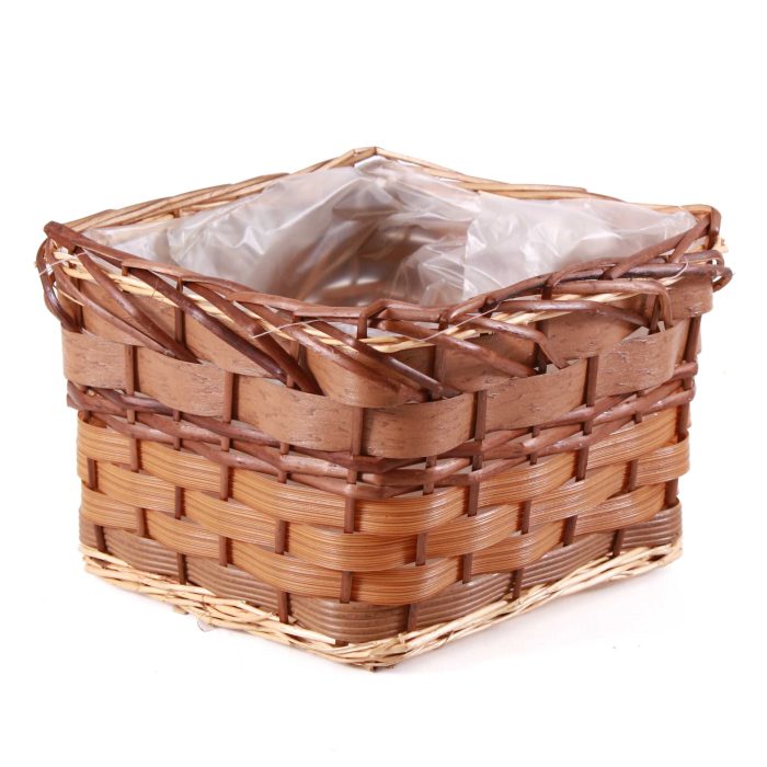 Set di 3 portafiori quadrati in vimini e pvc - immagine 2