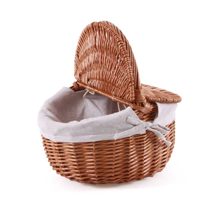 Cesto da pic nic in vimini bollito con fodera - immagine 2