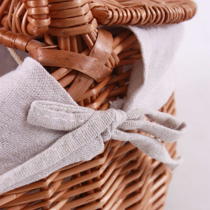 Cesto da pic nic in vimini bollito con fodera - immagine 3