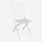 Sedia pieghevole in metallo bianco