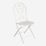 Sedia pieghevole in metallo bianco