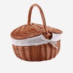 Cesto da pic nic in vimini bollito con fodera