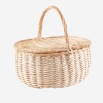 Cesto da pic nic in vimini sbiancato