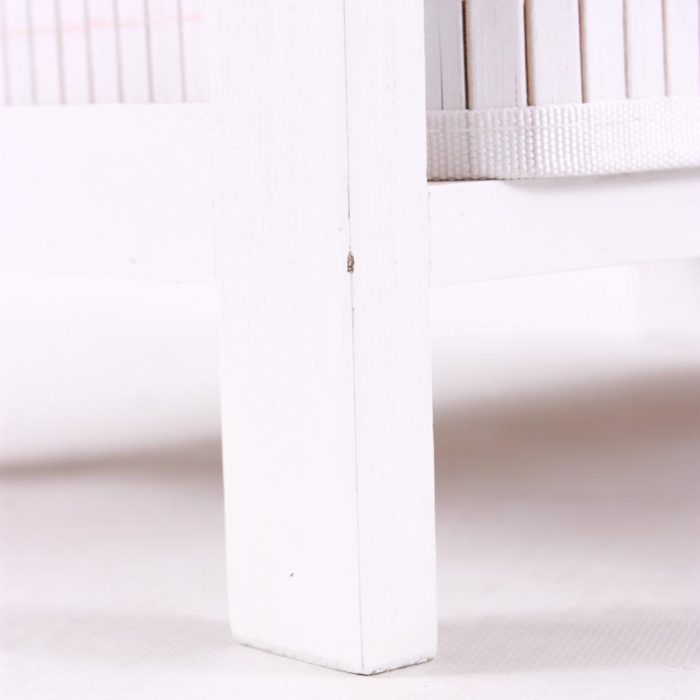 Cassettiera Bianca a Colonna con 5 Cassetti in Legno di Abete e bambù Verniciato 40x29x90 cm - immagine 9