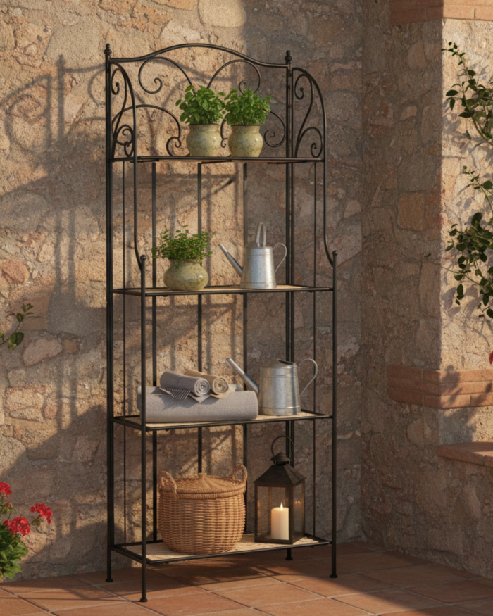 Scaffale in ferro e vimini - immagine 2