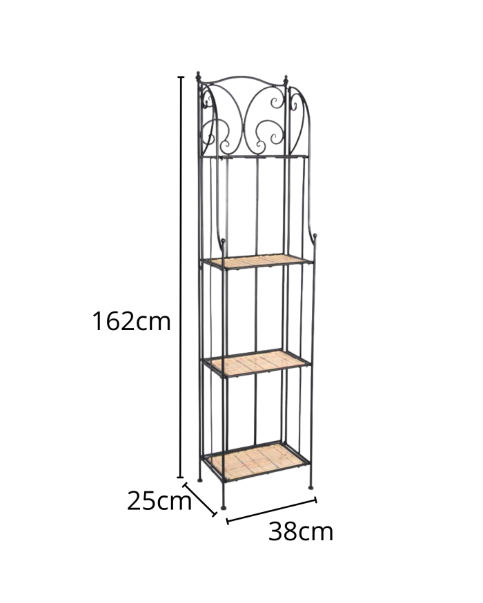 Scaffale in ferro e vimini alto - immagine 3